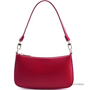 Retro Vegan Leather Crossbody Bag Hobo Style Zipper Closure Classic Elegant